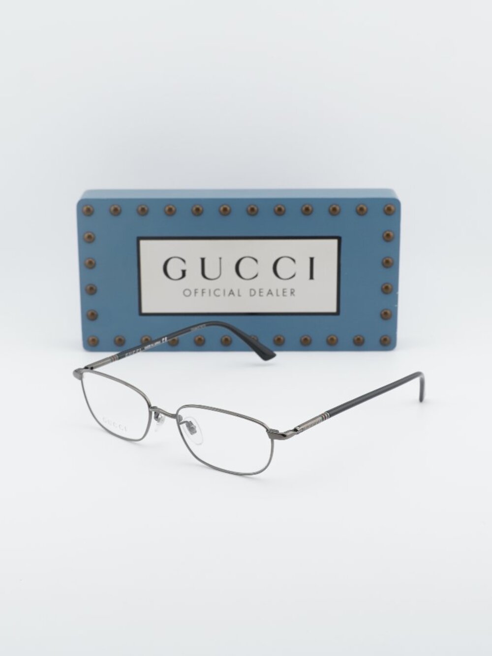 Gucci GG0612OJ 001 Rectangle Eyeglasses 52mm - Ruthenium / Black